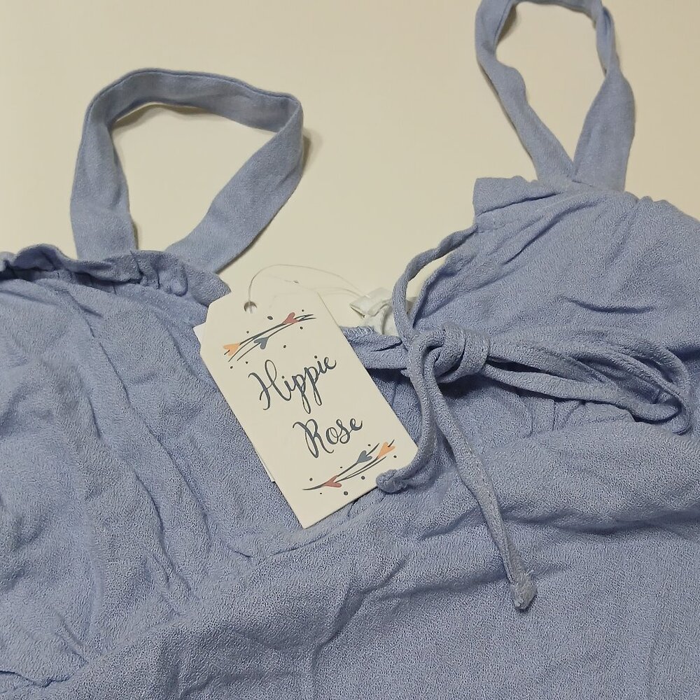 Women's Juniors HIPPIE ROSE Blue Periwinkle Cropped Cami Size- Large/NWT